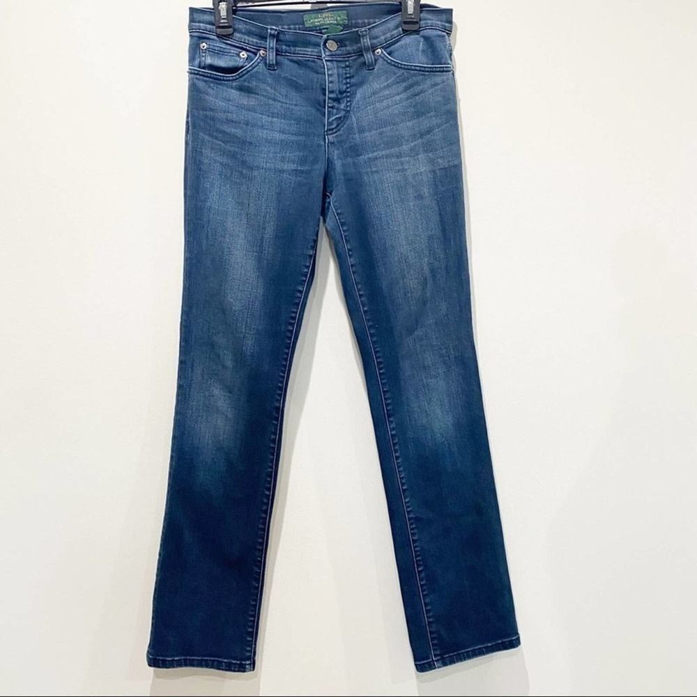 LRL LAUREN JEANS CO RALPH LAUREN womens 8 blue jeans modern straight dark wash